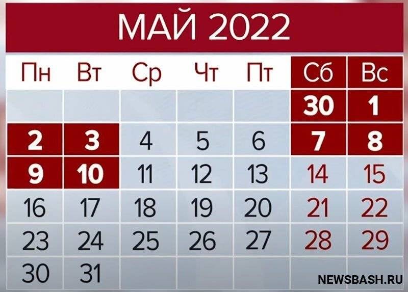 Как отдыхаем на майские праздники в 2022 году в россии при пятидневной рабочей неделе - календарь выходных дней