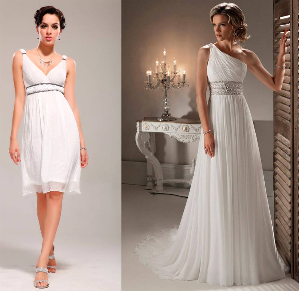 Свадебные платья в греческом стиле: фасоны, модели, аксессуары, фото