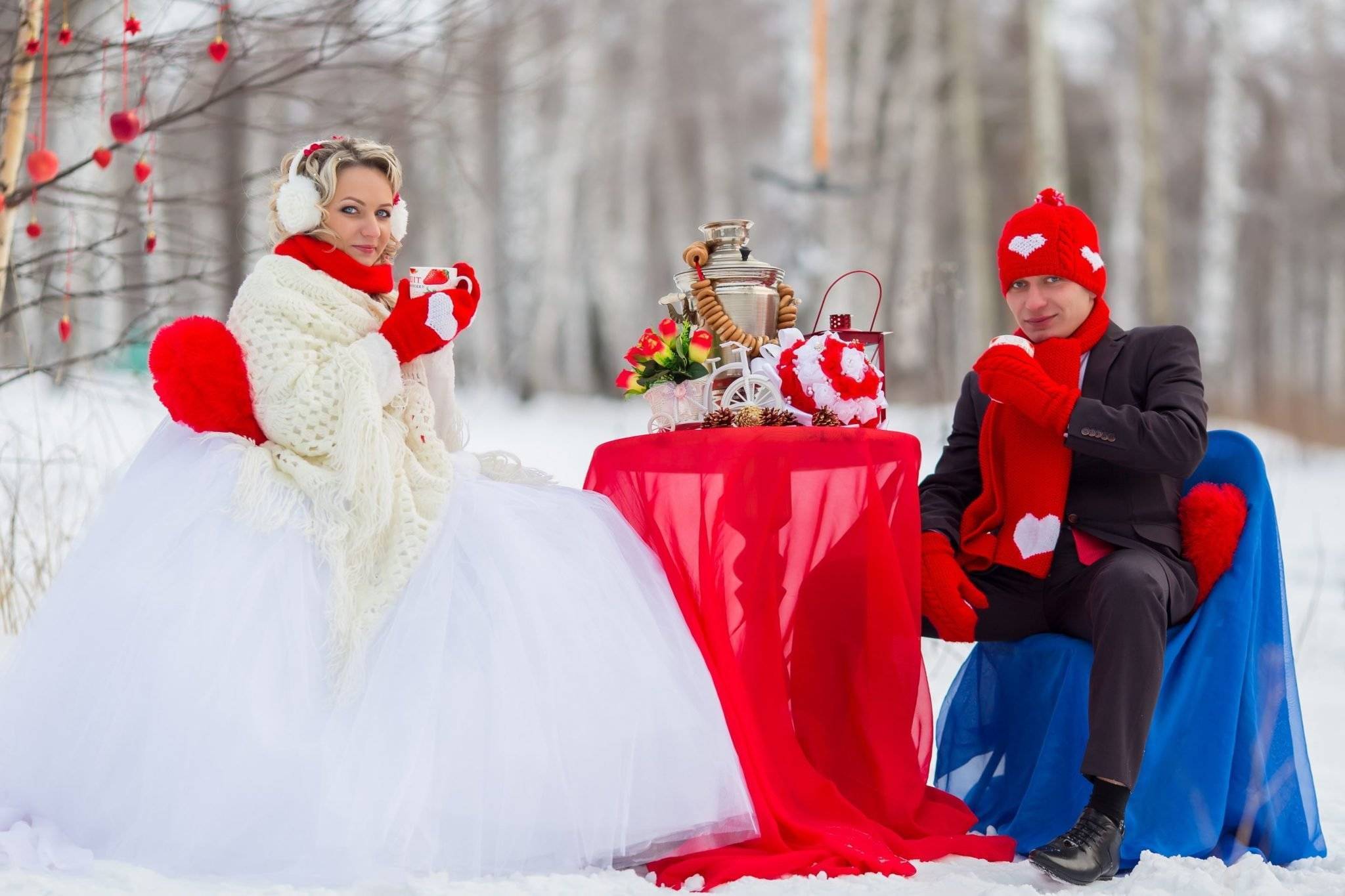 Зимние фото: места, позы, реквизит для свадебной съемки - hot wedding