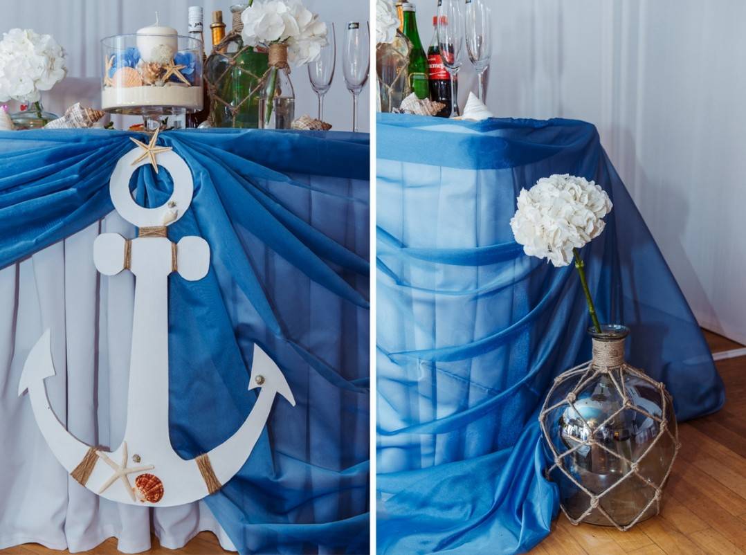 Свадьба в морском стиле: образы жениха и невесты, идеи оформления зала 2023