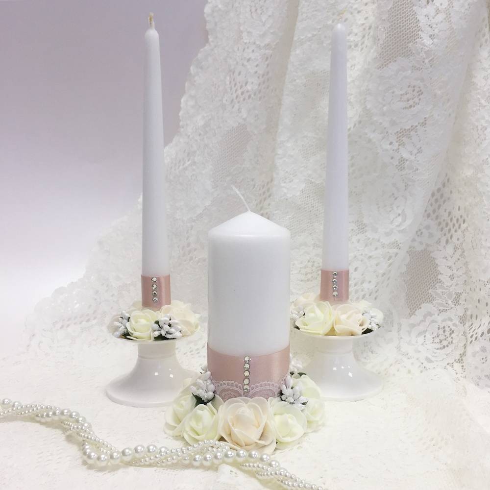 Как украсить свечи на свадьбу своими руками - мастер-класс