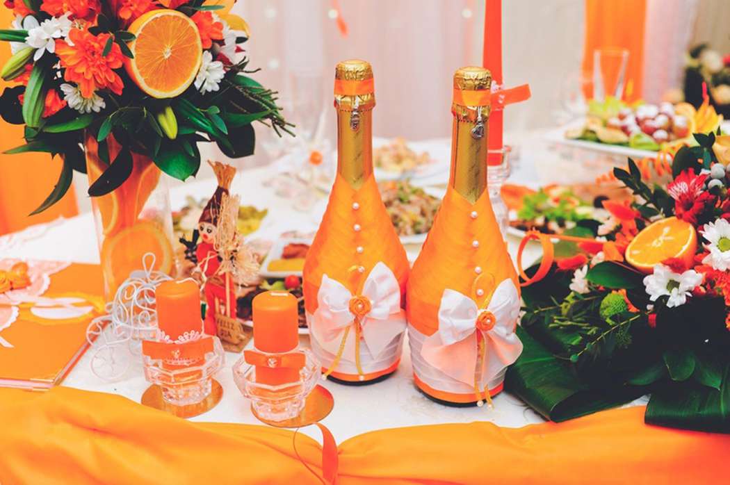 Оранжевая свадьба: оформление своими руками, фото