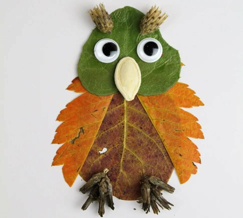 Интересные и красивые поделки из осенних листьев в садик и школу