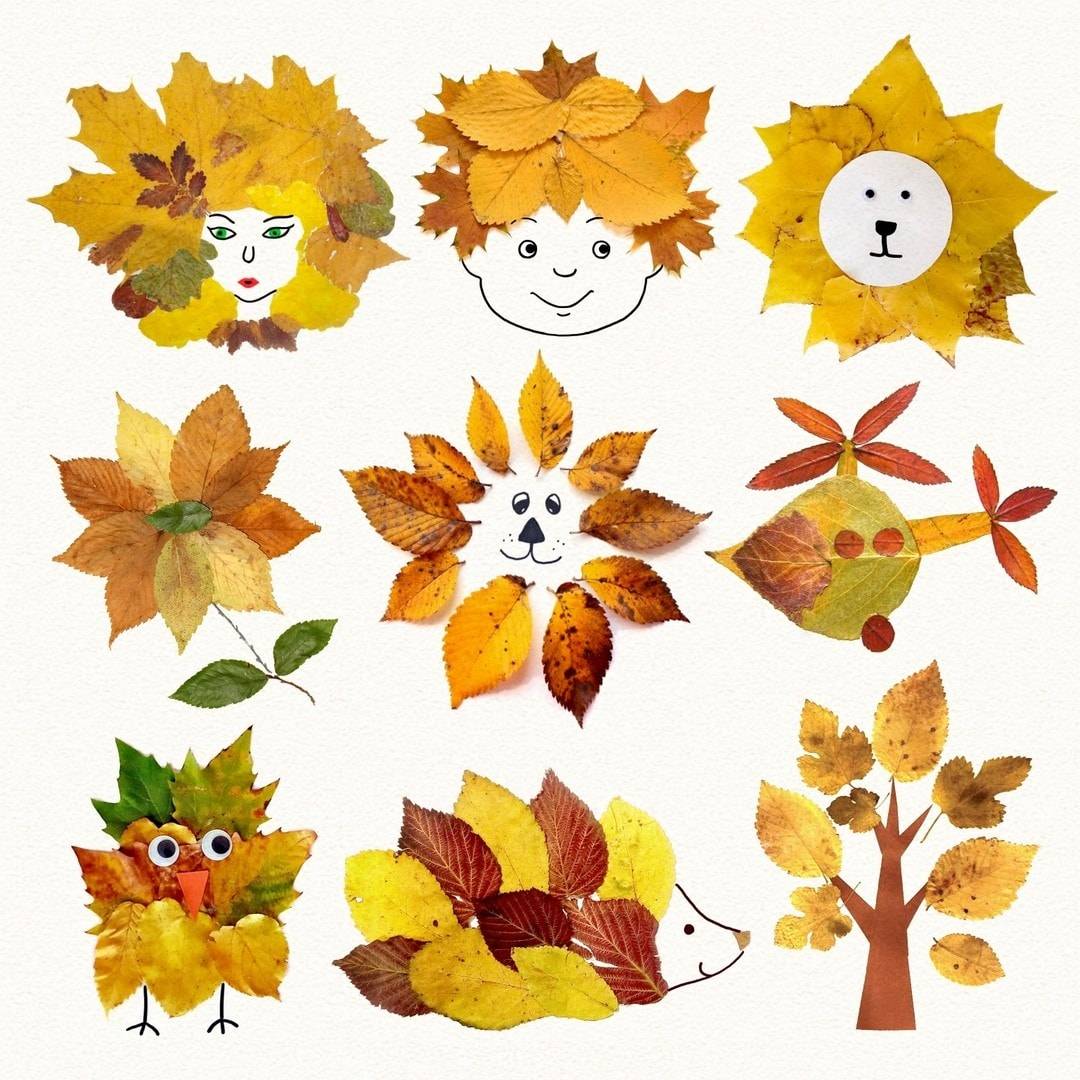 Осенние поделки 2022 из листьев деревьев - красиво и быстро! идеи для детского сада и школьников