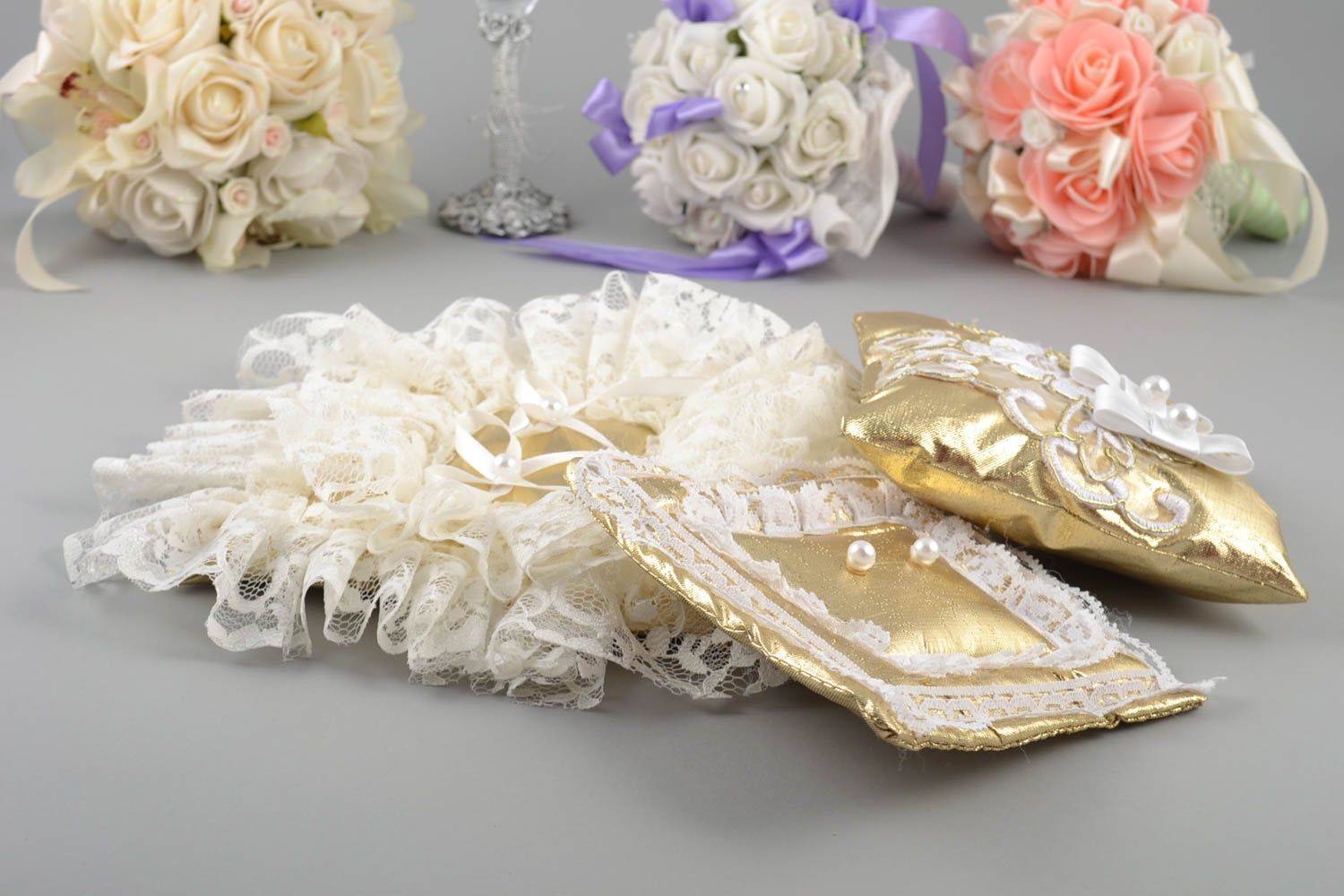 Свадебная подушечка для колец своими руками - как сделать и украсить?