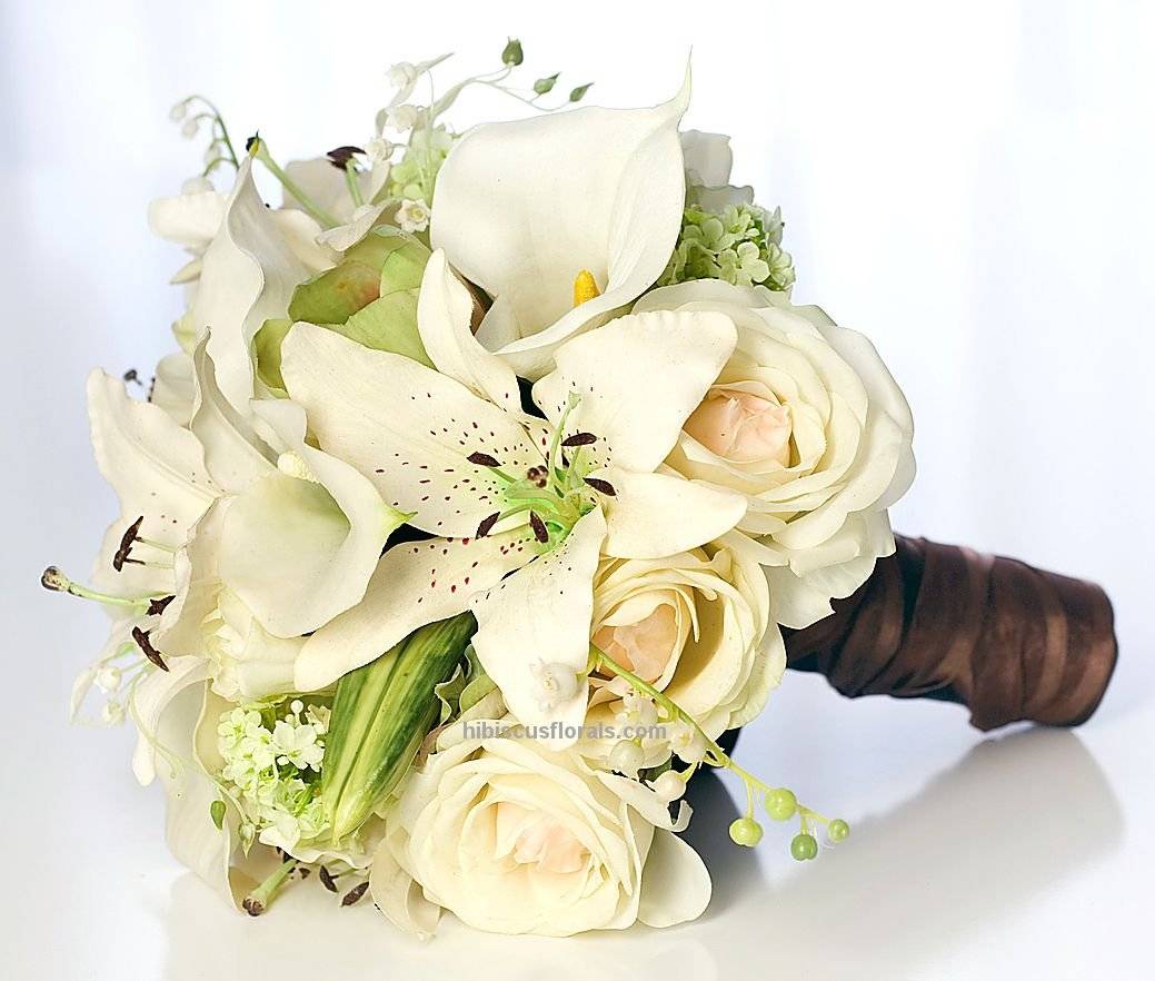Как составить свадебный букет невесты из лилий