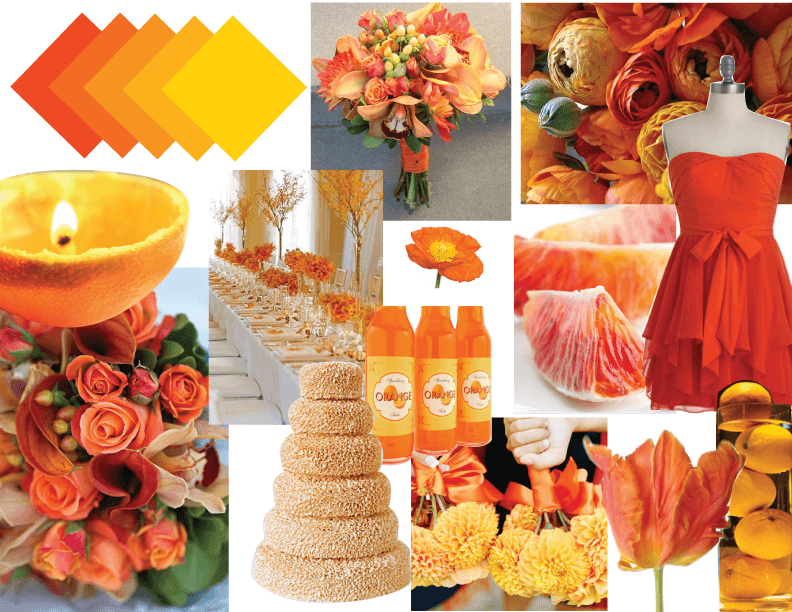 Апельсиновая свадьба: оформление, наряды и многое другое