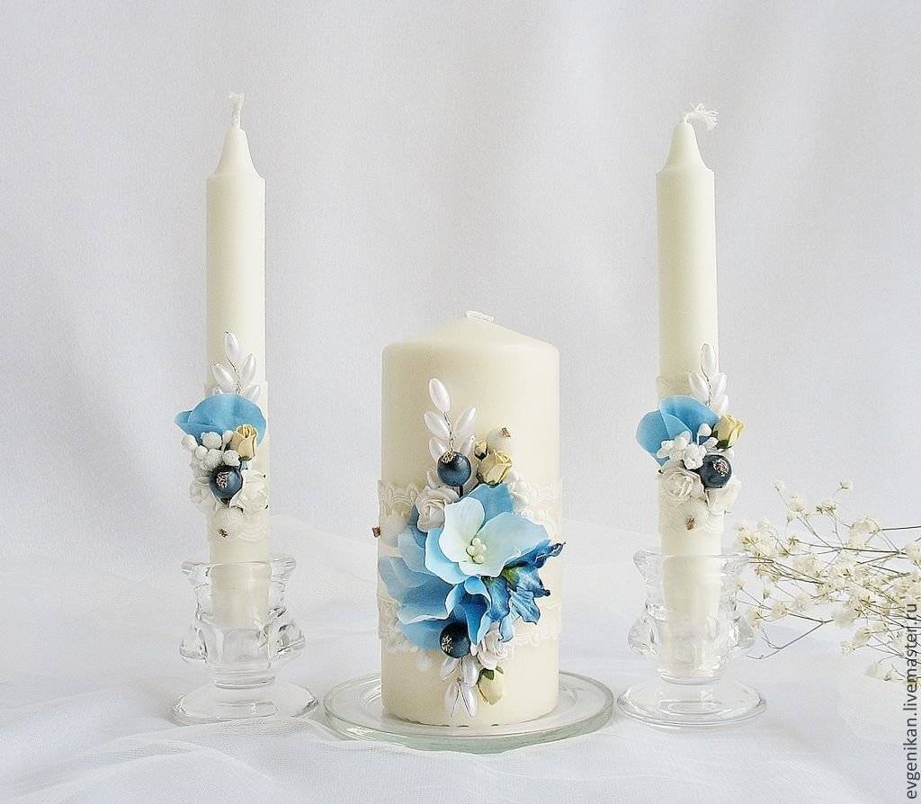 Создание и декорирование свадебных свечей своими руками