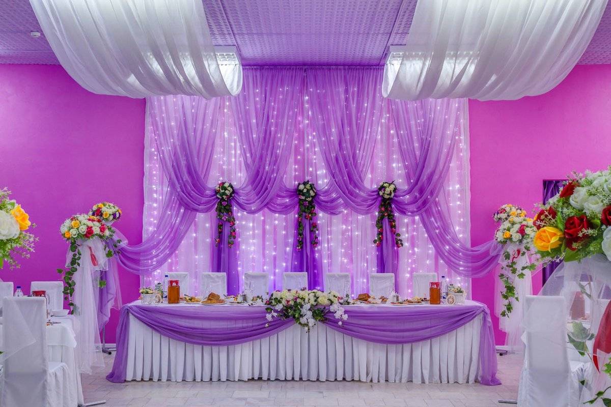 Роскошная свадьба в фиолетовом цвете, идеи оформления с фото
