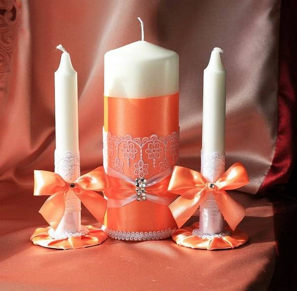 Свадебные свечи: оформление украшение и декор (фото)