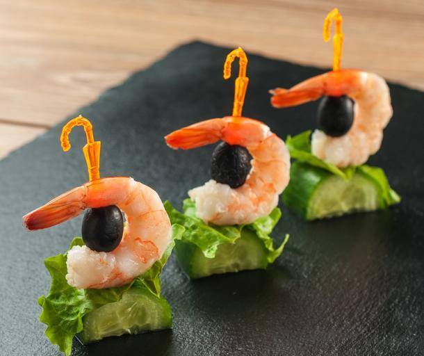 Закуски с креветками