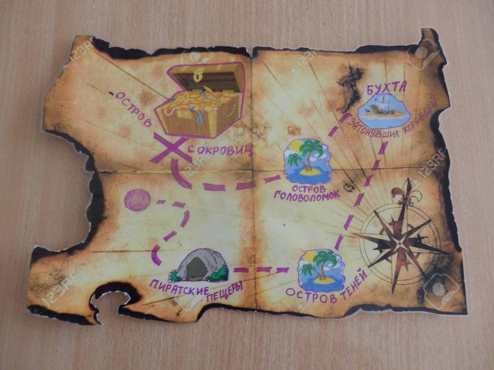 Пиратская карта сокровищ для детей с разными эффектами - handskill.ru