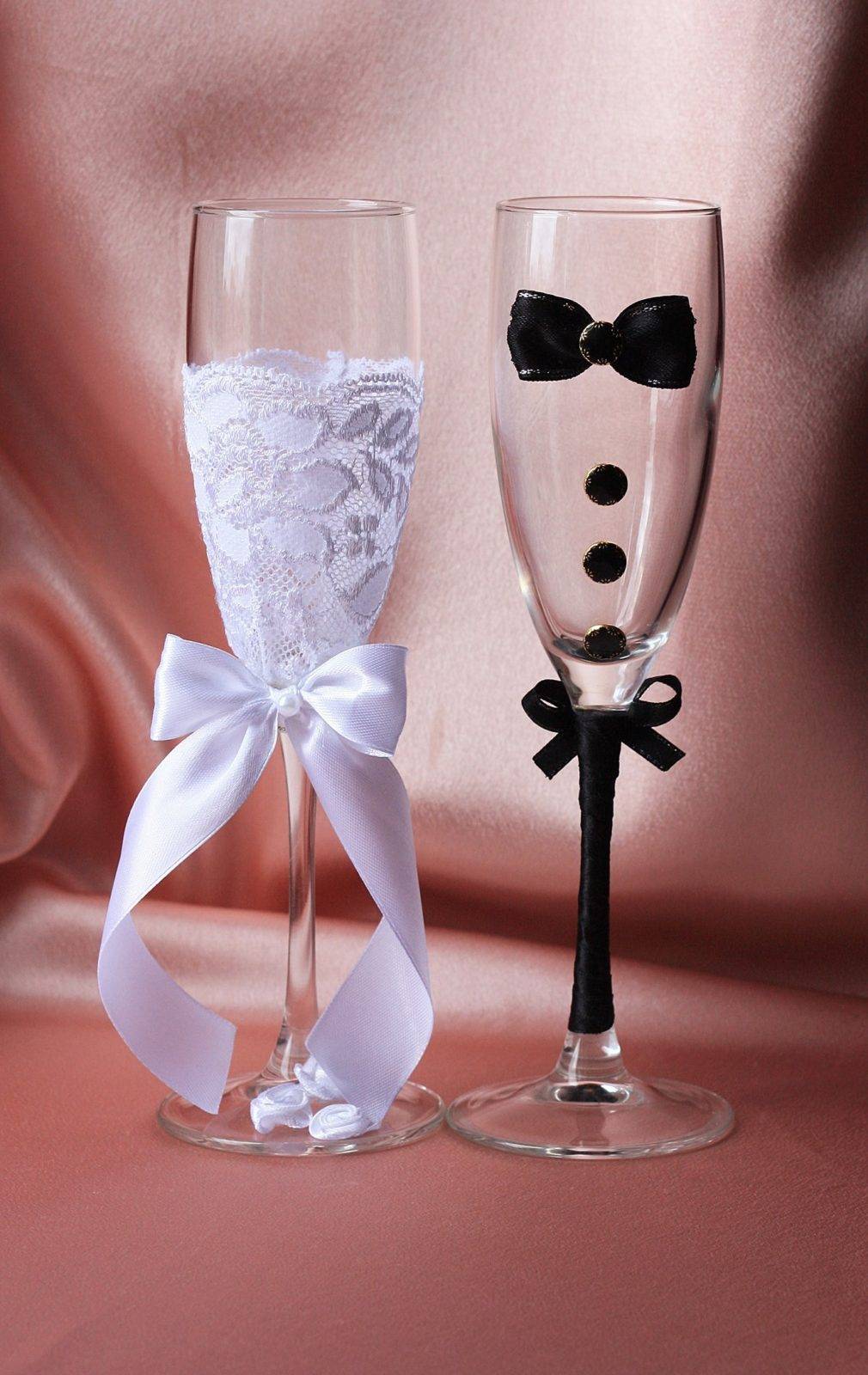 Свадебные бокалы своими руками: мастер-класс, оригинальные идеи украшения