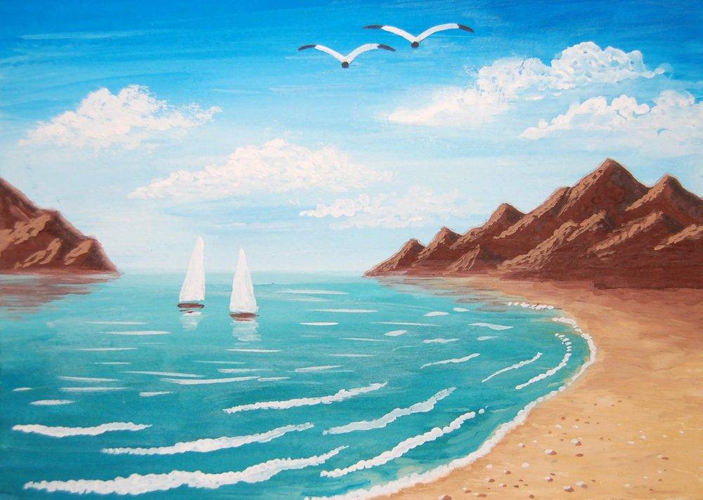 Картинки моря нарисованные