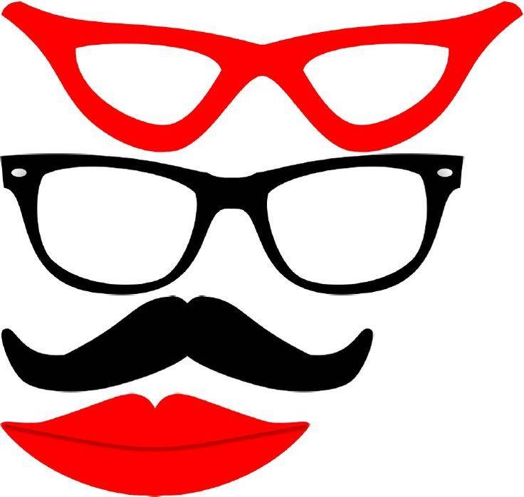Веселая фотосессия на празднике: бороды, очки, губки и усы на палочке (распечатать на А4)