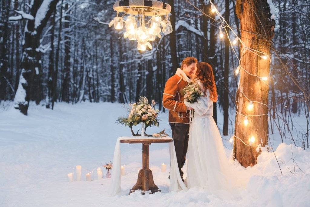 Свадебная фотосессия зимой [2022] – места для тематической съемки?,идеи для студии & на улице ночью