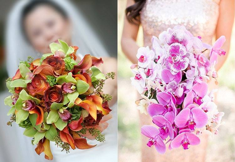 Свадебный букет невесты — идеи для сочетаний орхидеи