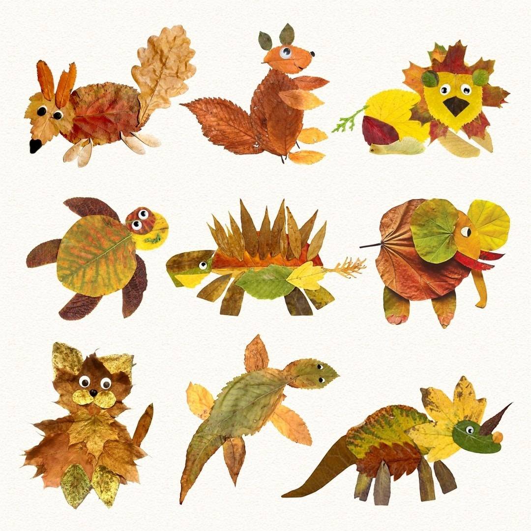 Поделки из листьев ❥ 75+ фото-идей поделок из осенних листьев, картины из листьев своими руками на тему осень