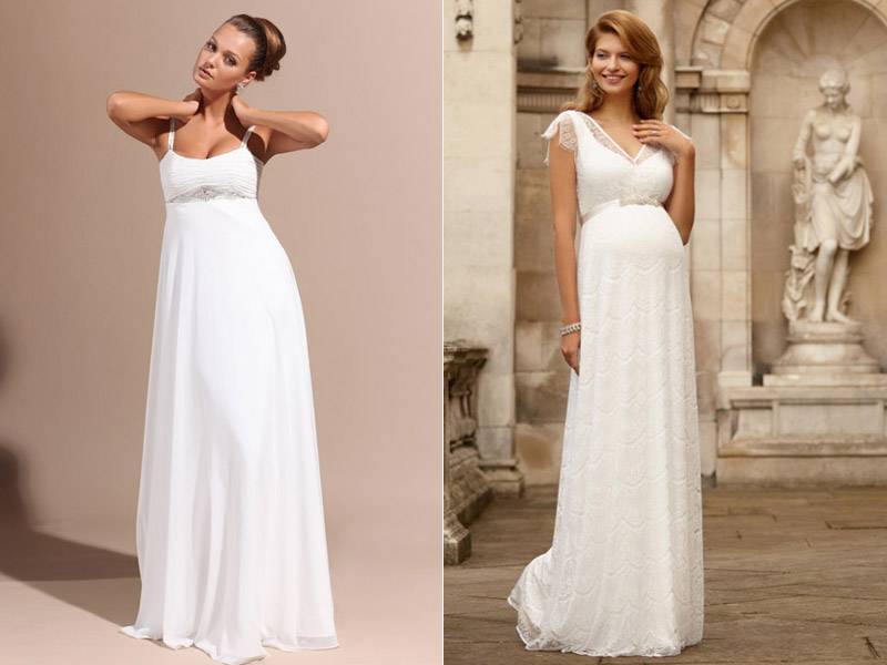 Свадебные платья для беременных невест 2020: пышные модели скрывающие живот и с завышенной талией + стильные короткие и кружевные с фото