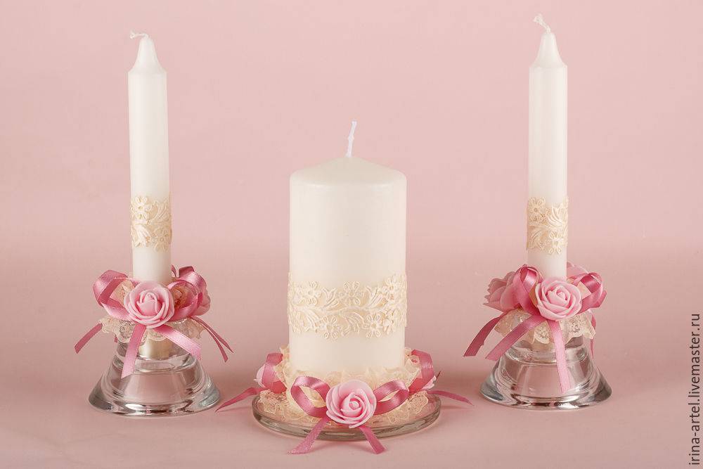 Как украсить свечи на свадьбу своими руками: интересные идеи, актуальные цвета